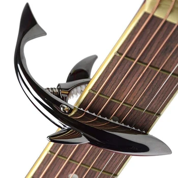2 Stykker Guitar Capo Zink Legering Metal Shark Capo til Akustisk og Elektrisk Guitar,Ukulele,Banjo,Bas,Guitar Picks