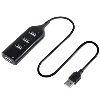 Nye Mini USB HUB 2.0 med flere USB-porte, 4 port hub USB-splitter high speed hub adapter til PC bærbare tilbehør