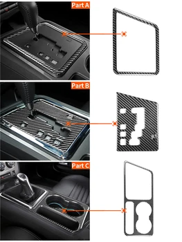 For Dodge Challenger 2008-Bil Vand Cup Ramme Gear Trim Panel Dækker Interior Carbon Fiber Sticker Styling Tilbehør