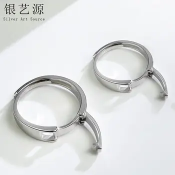 Oprindelige Design Sølv Spænde Hemmelige Kærlighed Par Afmærket Ring et Par Japanske og koreanske Enkel Åbne Munden Mænd og Kvinder Lo