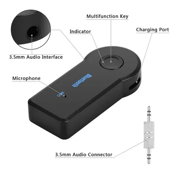 2 in1 5.0 Bluetooth Audio Receiver Transmitter Mini Stereo-Bluetooth-3,5 mm Stik til TV PC-Hovedtelefon-bilsæt med Trådløs Adapter