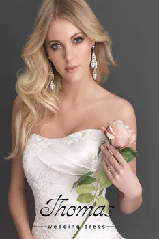 Equintado vi-90 2019 novo a - querida linha sem mangas bordado cetim e tule branco vestidos vestidos de casamento bryllup kjoler