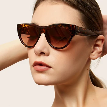 Gratis forsendelse 2021 cat eye solbriller til kvinder retro leopard print briller producenter direkte mænds solbriller