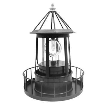 Lighthouse Solar LED-Lys Roterende Lamper Værftet Haven Hegnet Udendørs Udsmykning Sensor Beacom Lampe Belysning Værktøjer