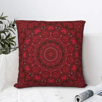 Luksus-Red Passion Mandala Smide Pude Dække Home Decor Boho Blomstret Mønster pudebetræk 45x45cm Pillowcover til stuen
