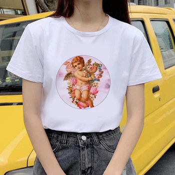 Angel Kvinder T-Shirt Nye 2021 Harajuku Vintage Tshirt Kvindelige Æstetiske Kawaii Tumblr Grunge T-shirt Femme Top Tee Fashion Kort