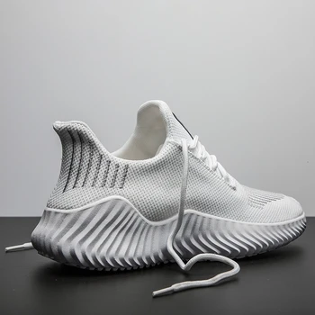Mesh Mænd Sko Åndbar Hvid Trendy Sneakers Mænd Lace-Up-Let Sort Walking Mand Tenissko Stor Størrelse Hombre Zapatillas