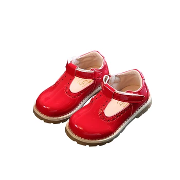 Nye Efterår fashion baby bløde bund Patent Læder sko børn børn prinsesse Britisk Retro sko Drenge Piger Sko