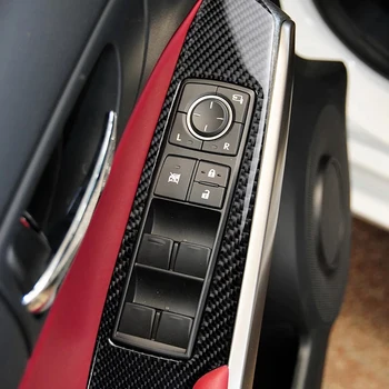 For Lexus IS250/300-2019 Bil Carbon Fiber Sticker Indvendige Vindue Skifte Panel Dækker Trim Styling Decals Klistermærker