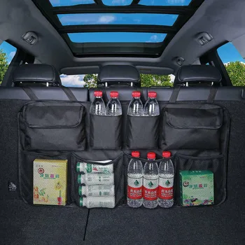 Bil Bagsædet Tilbage Opbevaringspose Multi Hængende Net Lomme Kuffert, Taske Organizer Stor Kapacitet Indvendigt Tilbehør Forsyninger