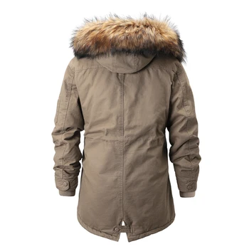 Chaqueta de invierno con capucha y Cuello de piel para hombre, nueva moda 2020, forro de lana cálido, chaqueta y abrigo para