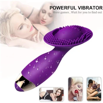 10 Speed Klitoris Stimulator Børste Vibrator med USB Opladning Brystvorten Klitoris Slikning Toy G-spot Vibrationer Blomst For Kvinder