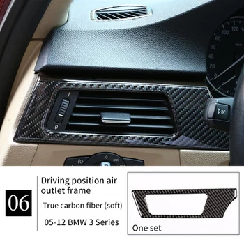 Til BMW 3-Serie E90 2006-2012 carbon fiber indvendige gear shift AC vent kopholder trim udvendige dørhåndtag støbning trim