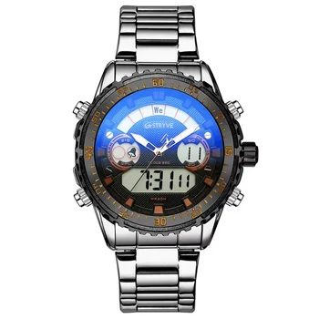 Nye STRYVE luksus ur pointer digital dual display udendørs sport mænds ure vandtæt timing multifunktionelle militær ur