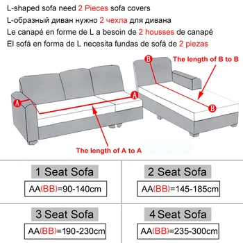 Polar Fleece-Gulvtæppe Dække Elastisk Solid Farve Sofa overtræk til Stue funda sofa Gennemskåret Sofa Dække L Form Sofa Slipovers