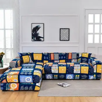 Sofa Dække Elastisk Geometriske Sofaen Cover til Stue Hjørne L-Formet Chaise Slipcover Strække Snit Polyester Sofa Dækning