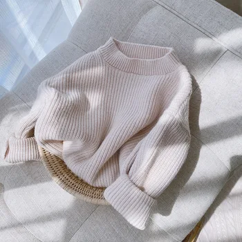 Baby Dreng Pige Solid Casual Sweater Nyfødte Spædbarn Blød Uld Tøj Til Små Børn, Efterår Og Vinter Trøjer Børn Hætteklædte Top