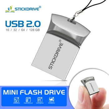 Usb-Flash-Drev 64gb Super Mini Usb nøgle 128gb Pen Drive 16gb 4gb 8gb Memory Stick Usb 2.0 Metal Pendrive 32gb Gratis Brugerdefinerede Logo