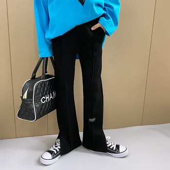 Piger opdelt bukser 2021 spring ny koreansk pige label drapere lige tørre bukser