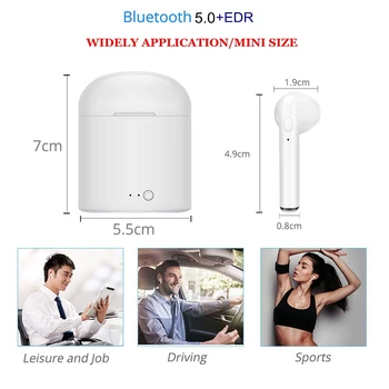 I7s TWS Mini Trådløse Hovedtelefoner HiFi-Stereo-Headset Bluetooth 5.0 Øretelefoner Med Mikrofon Opladning Boks Til Telefon, værdiboks til Bærbar håndfri