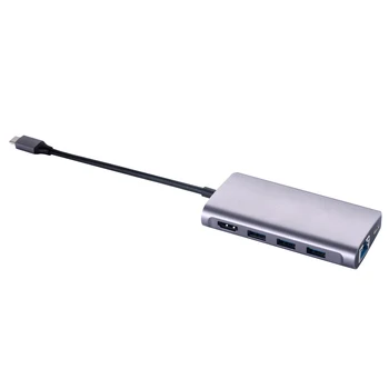 Thunderbolt-3 Type C til HDMI - kompatible HUB Adapter RJ45 Ethernet - & Kortlæser til MacBook Nye air Pro 13 15 2020 A2338 A2289