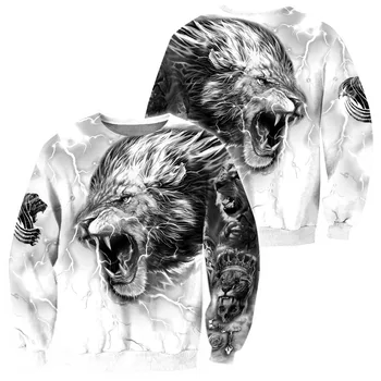 Løve tatoveringer 3d-alle trykt hættetrøjer harajuku streetwear mode unisex hoodie efteråret jakke træningsdragt drop shipping