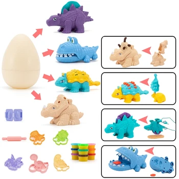 DIY Dinosaur Farve Mudder Formen Fastsat Børns Kreative DIY-Dinosaur Modeling Clay Kit med Værktøjer, Forme til Børn