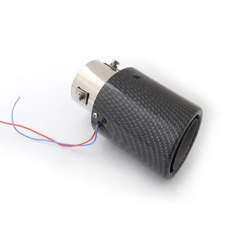 LED Bil udstødningsrøret Tip Carbon Fiber Lysende Hale Hals tilløbsslange Tip Til Biler Biler Lyddæmpere