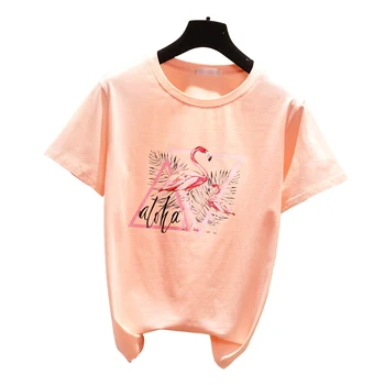 Harajuku Æstetiske Blomster Print T-shirt Mode til Kvinder T-Shirts O Hals kortærmet t-Shirt Afslappet Kvinder Tøj