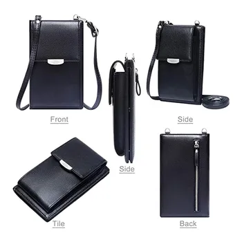 Kvindernes Small Messenger Bag Mobile Wallet med Kredit-Kort Slot Crossbody Telefon Læder skuldertaske 2-i-1-Kort-Holderen