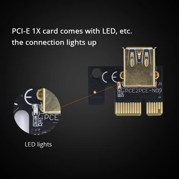 PCI Express PCI-E Riser-Kort 1X til 16X Udvidelse Riser Card Forgyldt Adapter USB 3.0 VER009s Plus Ekspansion Adapter Til Minedrift
