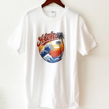Kvinder Aloha Bølge T-Shirt Med Vintage Mode Æstetiske Graphic Tee Søde Sommer Toppe