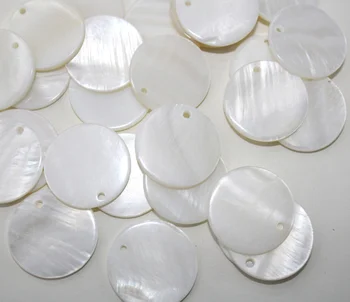 Naturlige Shell Geometrisk Runde Skaller Vedhæng, Charms DIY Håndlavede Øreringe Smykker Resultater Tilbehør Dele 10STK