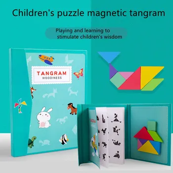 New Kids Magnetiske 3D Figurer Puslespil TangramThinking Uddannelse Spil Baby Montessori Læring Pædagogiske Træ-Legetøj til Børn
