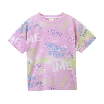 Sommeren Drenge' Kort-Langærmet T-Shirt 2021 Nye Børn koreanske Tie-dye Flotte Toppe, Store Børns Løs børnetøj