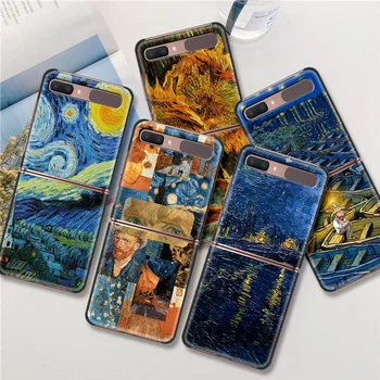 Malerier Stjerneklar Nat, Van Gogh Luksus Sort Hard Case Til Samsung Z-Flip Phone Case For Galaxy Z-Flip 5G Foldbar Cover Capa