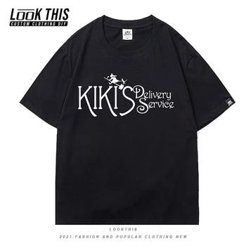 Kawaii 90'erne Animationsfilm Kiki ' s Delivery Service Vintage Print T-shirt til Børn Piger Sommeren Korte Ærmer Streetwear Teens Studerende Tee Toppe