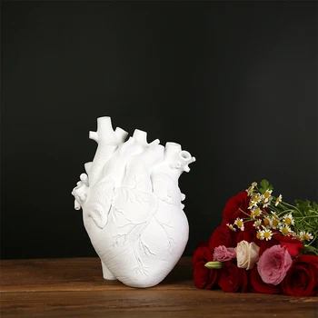 Anatomiske Hjerte Form blomstervaser Nordic Style Flower Pot Kunst Vaser Skulptur Stationære Anlæg Puljen til Indretning Ornament Gaver