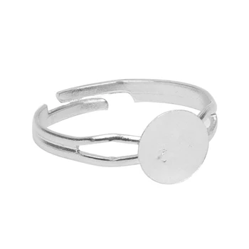 10 STK 6 mm Ring Holder til Crafting Sølv