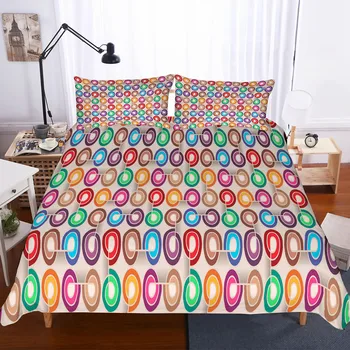 Geometriske strøelse sæt ekstra store moderne mode trykt duvet cover sæt sengelinned dronning quilt dækning