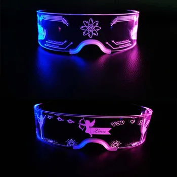 LED Lysende Briller Vintage Punk Beskyttelsesbriller Mænd, Kvinder Mode, Farverige Briller Part Jul Farverige Lys Op Bar Briller