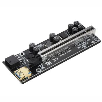 1STK VER 009S Plus USB 3.0 PCI-E Riser Card Express 1X 4x 8x 16x Extender Pcie Riser-adapterkort SATA-15 bens Til 6-Pin Strøm