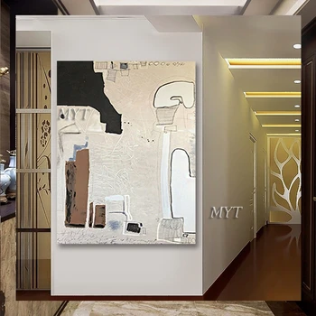 Håndmalet oil painting wall painting abstrakt beige stue dekoration abstrakte hjem dekoration olie maleri
