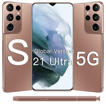 Nye Ankomst S21Ultra 5G Smart Telefon 2021 Galay 6.7 Tommer 8+256GB Andriod 11 Mobiltelefon Med Stylus Qualcomm 888 Smartphones 5G