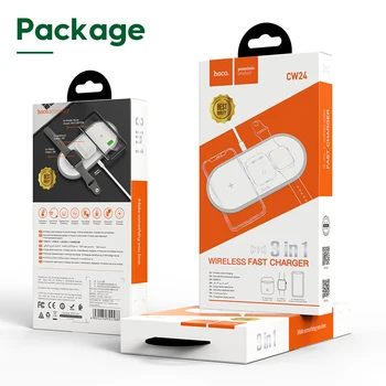 Hoco 3-i-1 Qi Wireless Charging Pad Hurtig Oplader Til iPhone, 12 iWatch 6 5 4 3 2 EU/US/UK Adapter Til Airpods iPhone 11 XS Antal