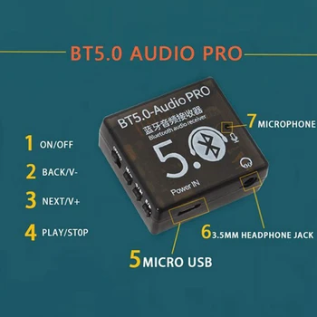 Mini Bluetooth-5.0-Dekoder yrelsen Audio Receiver BT5.0 PRO-MP3 Lossless Afspiller Trådløse Stereo-Forstærker til Musik med Sagen