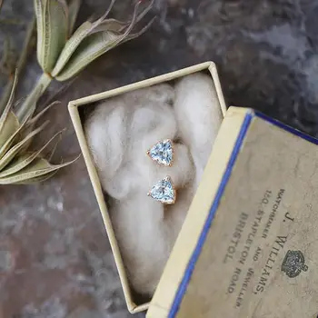 Designerens unikke kreative sølv indlagt på en naturlig blå topas trekant øreringe retro lille charme damer mærke sølv smykker