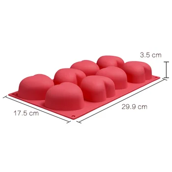 2020 Ny 8-Heart Shape Silicone Kage Forme Fransk Dessert Mousse Bagning Form Forme Chokolade Jelly Skimmel Kage Dekoration Værktøj
