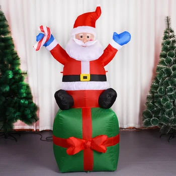 Julegave Slik LED-Lys Santa Claus Gave Pack Oppustelige Model Glædelig Jul 180cm Festlig Party Christmas Decor