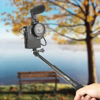 HOT-SKYDE Aluminium Vlogging Køling Tilfældet for GoPro HERO7/6/ 5 Sort med Mikrofon Adapter Sted 52mm UV-Beskyttelse Linse Filter